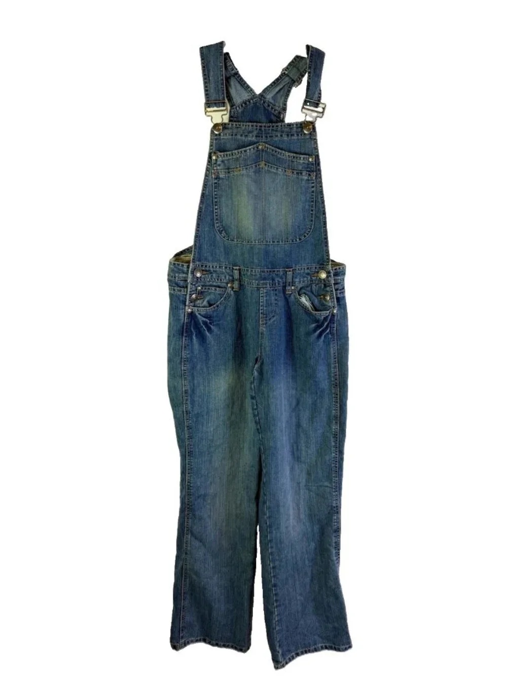 Vintage Y2K Bib Overalls Baggy Wide Leg Faded Streetwear Grunge